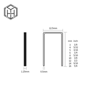 Agrafes pneumatiques en acier électrogalvanisé calibre 20, série DF50, pour rembourrage de meubles, agrafes DF5010 DF5012 DF5016
