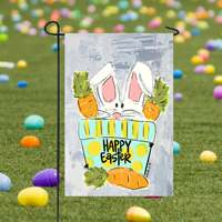 Bandera de Jardín de Doble Cara con Diseño de Conejo de Pascua, 24x32 Pulgadas, para Decoración de Jardín, Patio, Fiesta, Hogar y Exteriores
