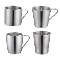 Tasse à bière d'eau en acier inoxydable 304 avec poignée tasse à thé à café à double paroi tasse de voyage en métal gobelet isolé