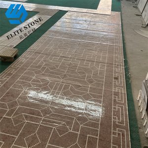 Tùy chỉnh sang trọng khu dân cư sàn đá cẩm thạch Thảm gạch lowes Brass chèn sàn bằng tia nước đá cẩm thạch huy chương - Product Image 6