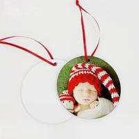 BESTCERA cadeau de boule de Noël à sublimation personnalisée ébauches rondes cercle de sublimation ornements d'arbre de Noël en céramique