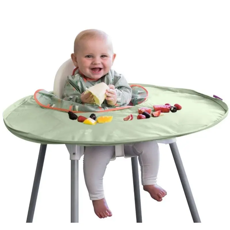 Kit de bavoir et plateau tout-en-un de haute qualité pour bébé et enfant, combinaison d'alimentation, repas, sevrage, manches longues, imperméable, résistant aux taches