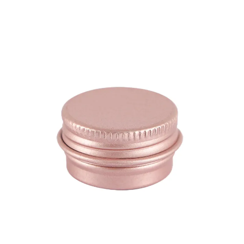 Wholesale Custom Color Metal Cosmetic Container Packaging Round 5ml Aluminum Can Tin Rose Gold Aluminum Jar With Lid