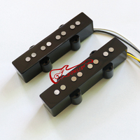 Donlis 1set 4 String 60's Vintage Alnico 5 Jazz Bass Pickup dengan Flatwork untuk Pembuatan Kit Bass DIY, Part Grosir