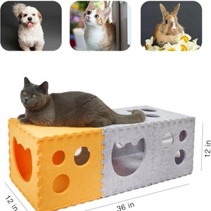 Venta al por mayor plegable gato fieltro casa interior gatito mascota cueva cama <span class=keywords><strong>DIY</strong></span> nido plegable para mascotas - Product Image 3