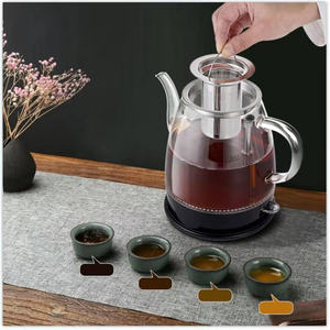 Ingrosso <span class=keywords><strong>bollitore</strong></span> <span class=keywords><strong>elettrico</strong></span> da tè in vetro 1.2L <span class=keywords><strong>con</strong></span> <span class=keywords><strong>infusore</strong></span> di controllo della temperatura in acciaio inossidabile funzione di mantenimento caldo per uso domestico - Product Image 5