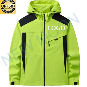 Customizable logo Autumn Stitching Hood Zip up <b>Lightweight</b> Windproof Men's Sports <b>Running</b> <b>Jacket</b> UPF50+ - Product Image 1