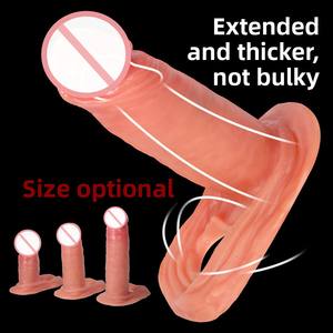 Wiederverwendbarer <span class=keywords><strong>Penis</strong></span>überzug aus Silikon, Sexspielzeug für Männer, Penisvergrößerungs-Hülle, Dildo-Kondom, <span class=keywords><strong>Penis</strong></span>-Extender - Product Image 3