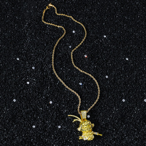 Collar con Colgante de Mono Rey de Aleación, Diseño Innovador y Popular, Estilo Hiphop, Cadena de Acero Inoxidable, Collar para Hombre, Joyería al por Mayor - Product Image 3