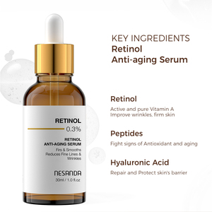 OEM retinolo Anti-invecchiamento siero Peptide rassodante viso essenza idratante per linee sottili ed elasticità dissolvenza - Product Image 3