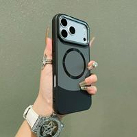 Nouvelle coque de téléphone magnétique en cuir épissé pour iPhone Air 17 16 15 14 13 12 11 Pro Max Plus, finition mate givrée rigide