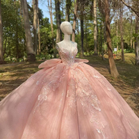Robe de bal moderne rose pour Quinceañera, grande taille, coupe trapèze, longueur ras du sol, pour bal de promo, drapée, col cœur, ornée de perles
