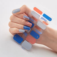 Autocollants pour ongles en gel 3D semi-durcis, autocollants pour ongles en feuille holographique, longue durée 14 jours, DIY Nail Art, OEM, étiquette privée personnalisée