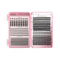 Kit d'extension de cils en éventail segmentés pré-coupés en cheveux synthétiques faits à la main, antibactérien, durable, vente en gros, marque privée