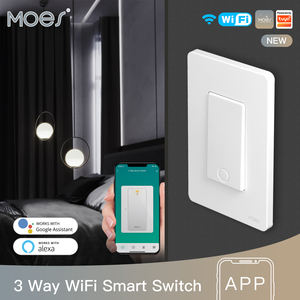 <span class=keywords><strong>MOES</strong></span>-Interrupteur tactile mural intelligent WiFi <span class=keywords><strong>Tuya</strong></span> US, avec télécommande 3 voies, en verre, fonctionne avec Alexa google - Product Image 2