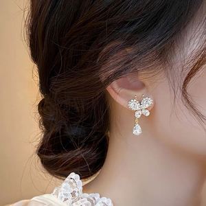 Hypoallergenic <b>Stud</b> <b>Earrings</b> Zircon Butterfly Teardrop Tassel <b>Earrings</b> Women Trendy Micro Pave Zircon <b>Crystal</b> <b>Stud</b> <b>Earrings</b> - Product Image 4
