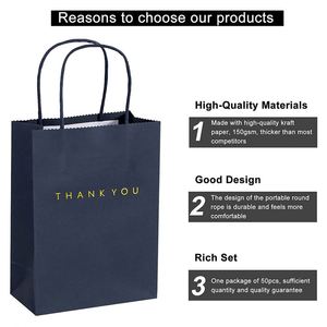 Gift Paper <b>Bags</b> with Handles for Retail Wedding Party Shopping Eco-friendly Durable High Tear Resistance Simple Style Paper <b>Bag</b> - Product Image 3