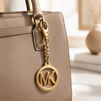 Pendentif de sac à main en métal rond personnalisé avec logo, fermoir mousqueton et chaîne pour sac – Étiquette de sac personnalisée