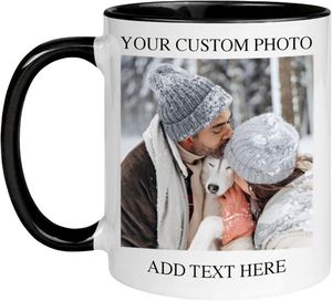 แก้วกาแฟส่วนตัวพร้อมรูปภาพ ข้อความ โลโก้ แก้วพิมพ์ลายสองด้าน ขนาด 11 ออนซ์ ของขวัญสั่งทำพิเศษสำหรับผู้ชายและผู้หญิง |   ปรับแต่งได้ตามต้องการ - Product Image 1