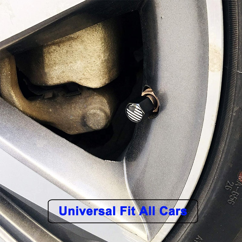 Tappi Antifurto per Valvole Pneumatici Cromati Argento con Logo Personalizzato Copri Valvole Universali per Cerchioni Auto