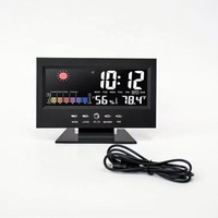 Horloge de bureau pour salon, station météo, écran LCD couleur, moniteur de température et d'humidité, article populaire, réveil lumineux, caméra cachée