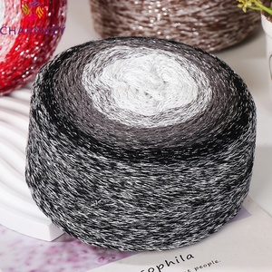 Prix surprise 87% <span class=keywords><strong>coton</strong></span> 13% <span class=keywords><strong>fil</strong></span> d'argent 200g dégradé creux <span class=keywords><strong>coton</strong></span> gâteau <span class=keywords><strong>fil</strong></span> à tricoter pour Crochet sacs - Product Image 5