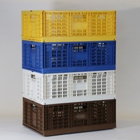 Caisse en plastique pliable ventilée, recyclable et durable, en maille, pour le transport de produits périssables
