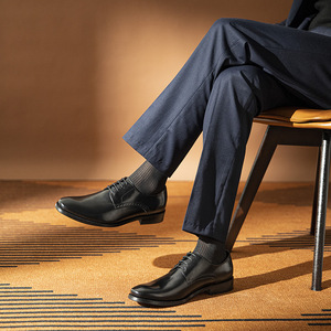 Chaussures en cuir tendance pour hommes 2026 – Chaussures habillées en cuir de vachette à bout rond, polies à la main, couleur rétro, pour mariage - Product Image 3
