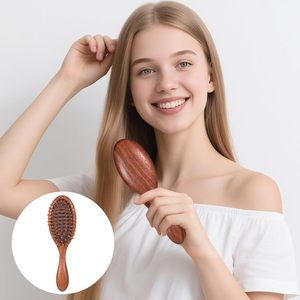 High Quality Sandalwood Airbag <b>Comb</b> Wooden Massage Cushion <b>Comb</b> Home Detangling Hair Brush for Women - Product Image 4