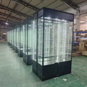 Tall Glass Showcase Window Display Glass Cabinets With Lock 5-layer Retail Shop Vitrines Smoke Shop Display Case
