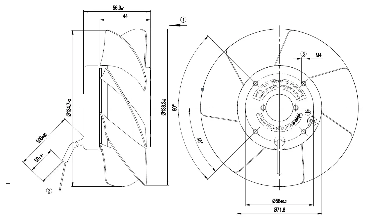 TYP A2S130-AA03-39 AC230V 2 fils 3 fils 5 fils nouveau ventilateur de refroidissement importé d'origine allemande