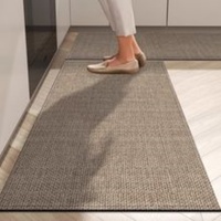 Natürlicher Flachs-Leinen-Teppich mit Textur, Superabsorbierend, Rutschfest, Schnelltrocknend, Wasserdicht, Fell-Optik, Geometrisches Muster, Bedruckt, Wohndekoration