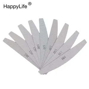 Professional Durable Replaceable Private Label Half Moon 100/180/240 Grit Metal Stainless Steel Sandpaper Nail File