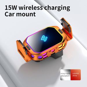 Chargeur de <span class=keywords><strong>voiture</strong></span> sans fil universel JEDI Mini, léger, multifonctionnel, avec rotation à 360°, 15W, support <span class=keywords><strong>lumineux</strong></span> RGB - Product Image 6
