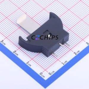 BS-24-A1BK002 Button & Strip Battery Connector Through hole Component (THT) Connector Battery Holder CR2430 Phosphor Bronze Tin - Product Image 1