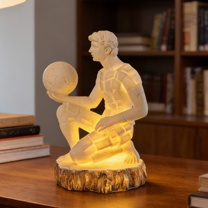 Thinker Figure Art Sculpture Night <b>Light</b> Warm White <b>LED</b> <b>USB</b> Powered Tap Control Desk Ornament for Living Room Office Study - Product Image 1