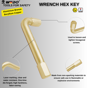 WEDO BAM GS FM Certificate <strong>Non</strong>-<strong>sparking</strong> Aluminium Bronze Beryllium Copper <strong>Hex</strong> <strong>Key</strong> Wrench - Product Image 4