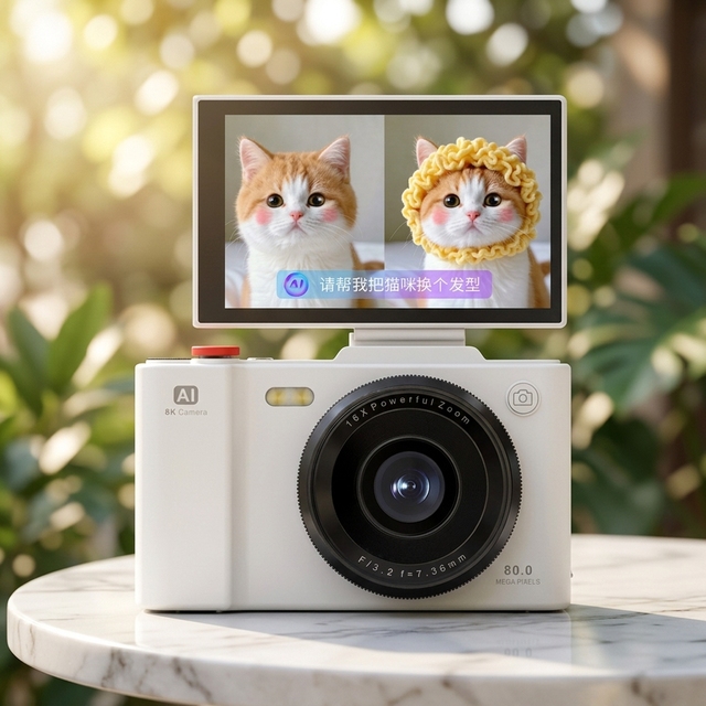 4.0-inch IPS Screen 8K Resolution Type-C Interface 2500mAh Battery Built-in LED Fill Light Photo Recognition Digital Camera