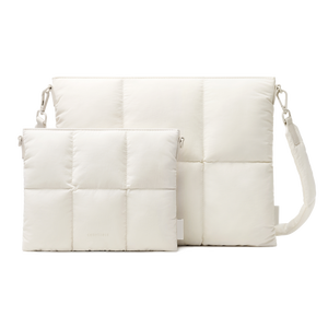 Logotipo de tamaño personalizado impermeable arrugado nailon Puffer almohada portátil tableta funda protectora funda de transporte bolsa con correa cruzada - Product Image 2