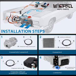 Mini Electric <b>Air</b> <b>Conditioner</b> Universal Under Dash 12V/24V AC Unit Kit with Scroll Compressor R-134a CE Certified for Small EV - Product Image 6