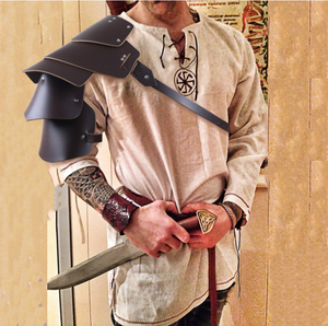 Ecowalson Medieval Retro Multi Capa Cuero Tachonado Hombros Estilo vikingo Guerrero Hombro Armadura Combo <span class=keywords><strong>Disfraz</strong></span> <span class=keywords><strong>de</strong></span> Halloween - Product Image 2