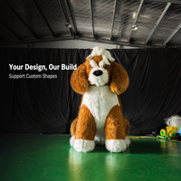 Chien géant en peluche gonflable, modèle d'animal en peluche gonflable personnalisé pour la décoration de stand photo lors d'une exposition canine en centre commercial