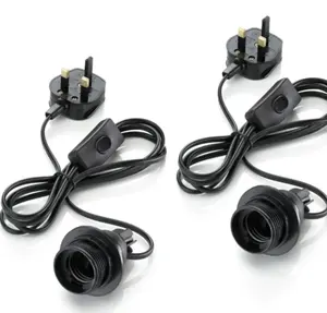 303 interrupteur E27 demi-dent un anneau 1.8 mètres support de lampe de ligne avec prises 220V UK Plug Light Wires Avec <span class=keywords><strong>bouchon</strong></span> de <span class=keywords><strong>vin</strong></span> - Product Image 1