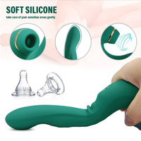 Jouets sexuels pour couples Stimulation anale vaginale Double extrémité vert vibrant g Spot gode léchage clitoridien succion vibrateur pour femme