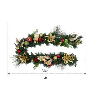 Nouveauté Guirlande de décoration de Noël artificielle en PVC écologique personnalisée avec décorations de boules - Product Image 1