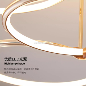 2025 Đèn chùm sang trọng lampara hiện đại tối giản 140W dẫn ánh sáng Trần 6 <span class=keywords><strong>5</strong></span> 4 3 vòng tròn Mặt dây chuyền cho phòng khách Đèn pha Mặt dây chuyền - Product Image 5