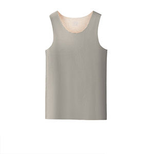 เสื้อกั๊กกันหนาวสำหรับผู้ชาย, เสื้อกั๊กกันหนาวผ้าวูลผ้าไหมผสมสีพื้นแขนกุดไร้รอยต่อสำหรับฤดูใบไม้ร่วงและฤดูหนาวสไตล์ใหม่ - Product Image 3