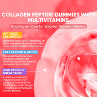 Gummies OEM sans sucre multi-collagène 1500mg, peptides hydrolysés, biotine, multivitamines, complément pour cheveux, peau et ongles
