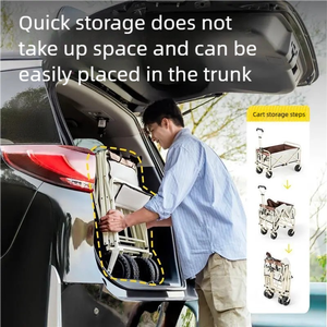 4 में 1 ढहने वाली उपयोगिता गाड़ी कैंपिंग वैगन बीच हालर पिकनिक कार्ट डिलीवरी ट्रॉली - Product Image 5