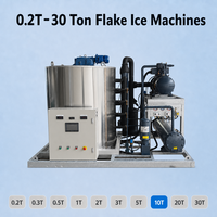 Machine à glaçons en flocons ODM 10 tonnes, refroidie par eau, avec compresseur, pour centrale à béton et transformation des produits de la mer